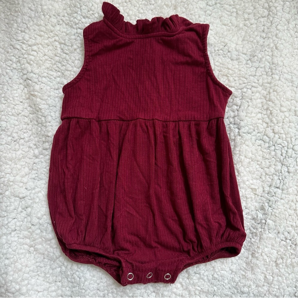 Kate Quinn raspberry ribbed romper